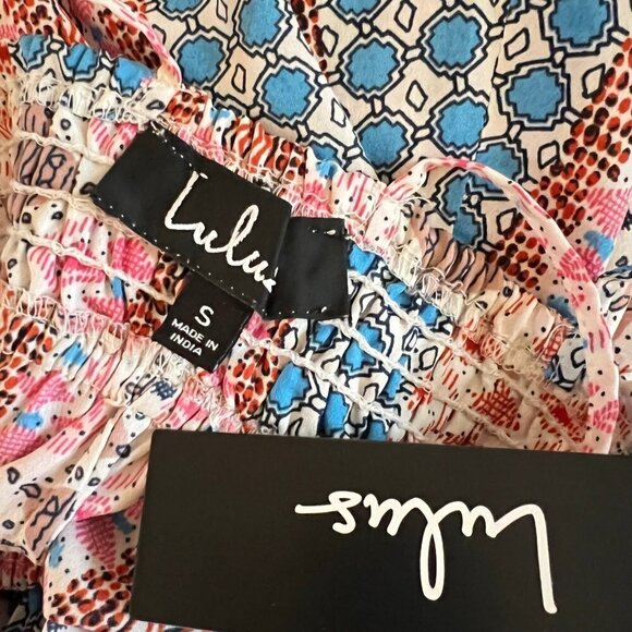 Lulus Maxin' Relaxin' Multi Print Maxi Dress Size Small NWT - Picture 10 of 10